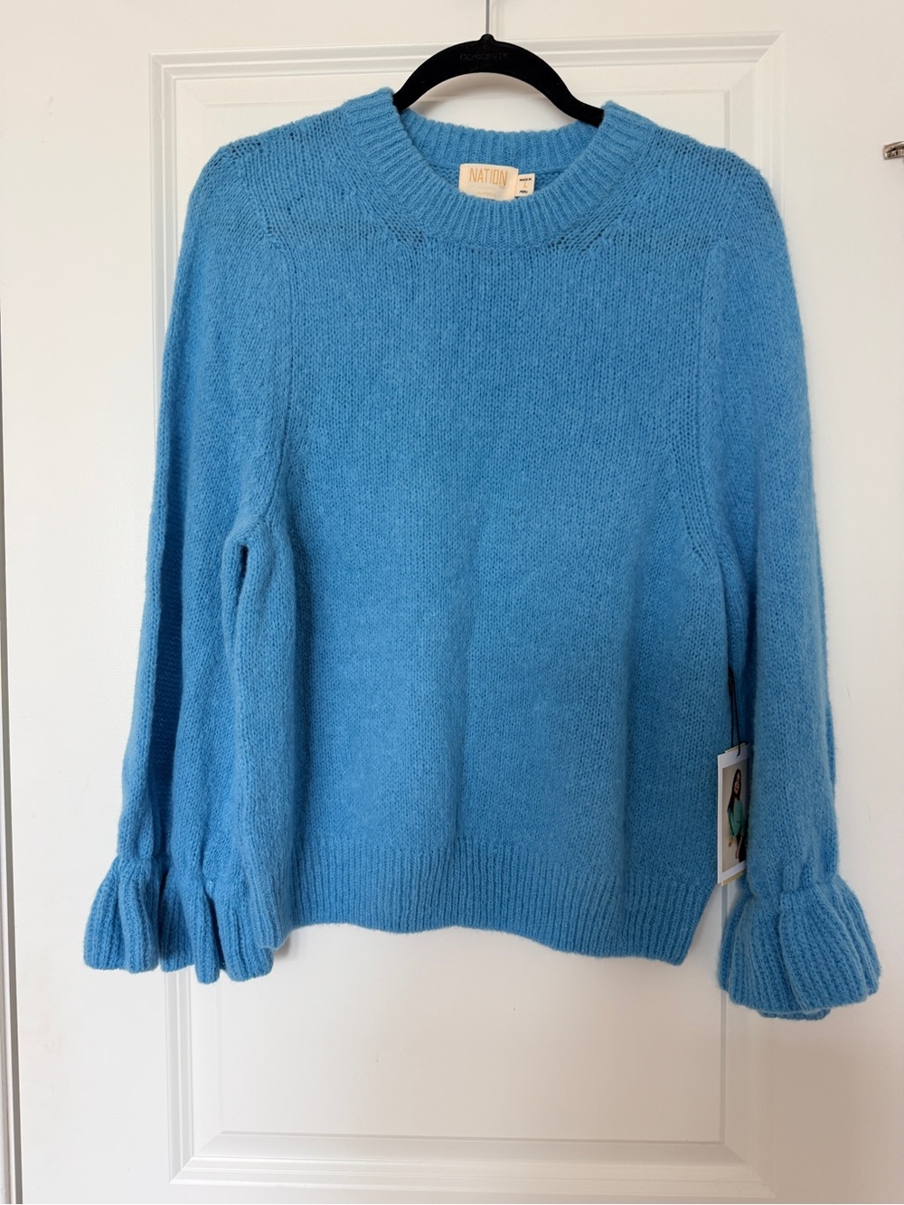 Nation LTD Blue Ruffle-Sleeve Knit Sweater - Women's - Picture 3 of 7